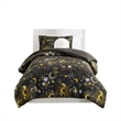 Olliix Intelligent Design Kids Celia Full/Queen Comforter Set in Charcoal/Gold