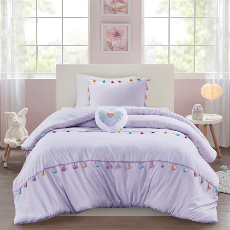 Olliix Intelligent Design Kids Tessa Full/Queen Comforter Set in Lavender
