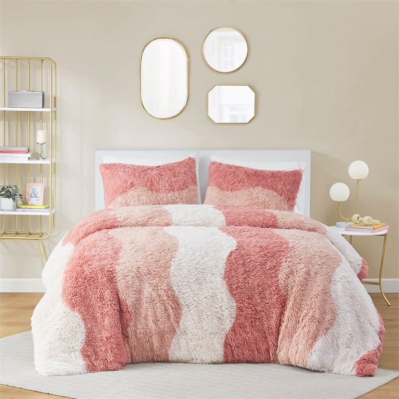Olliix Intelligent Design Cassie Twin/Twin XL Comforter Mini Set in Blush Multi