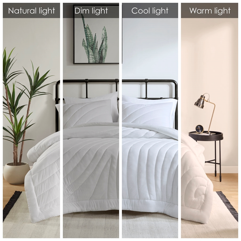 Olliix Urban Habitat Juniper Twin/Twin XL Comforter Mini Set Polyester in White
