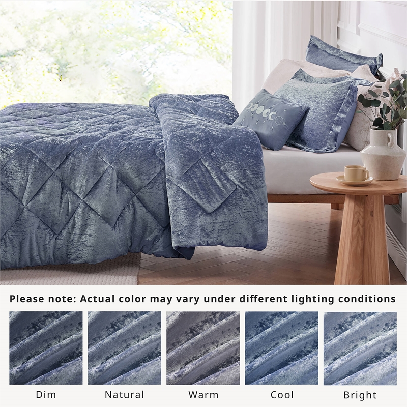 Olliix Intelligent Design Felicia Twin/Twin XL Comforter Set Polyester in Blue