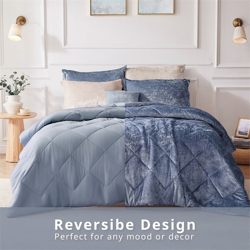 Olliix Intelligent Design Felicia Twin/Twin XL Comforter Set Polyester in Blue
