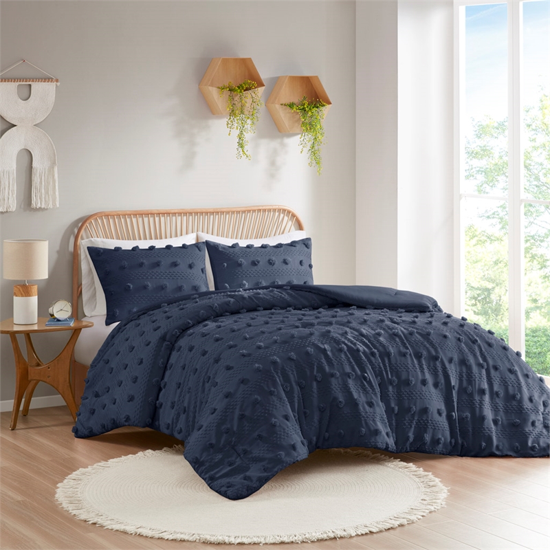 Olliix Intelligent Design Lucy Twin/Twin XL Comforter Mini Set Polyester in Navy