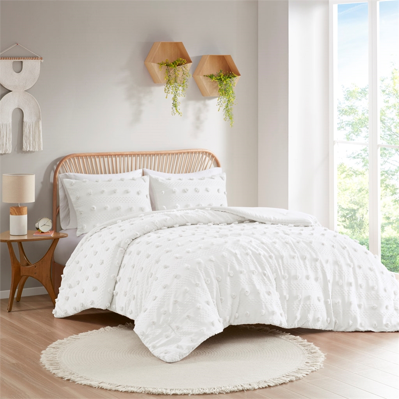 Olliix Intelligent Design Lucy Twin/Twin XL Comforter Mini Set in Ivory