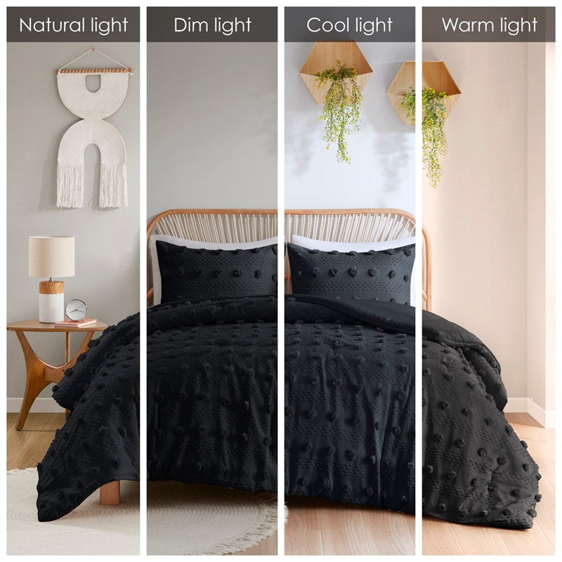 Olliix Intelligent Design Lucy Full/Queen Comforter Mini Set Polyester in Black