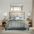 Olliix Madison Park Aubrey Cal King Comforter Set Cotton in Teal