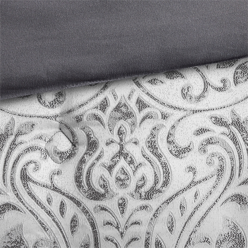 Olliix Madison Park Emilia Queen Comforter Set Polyester in Silver