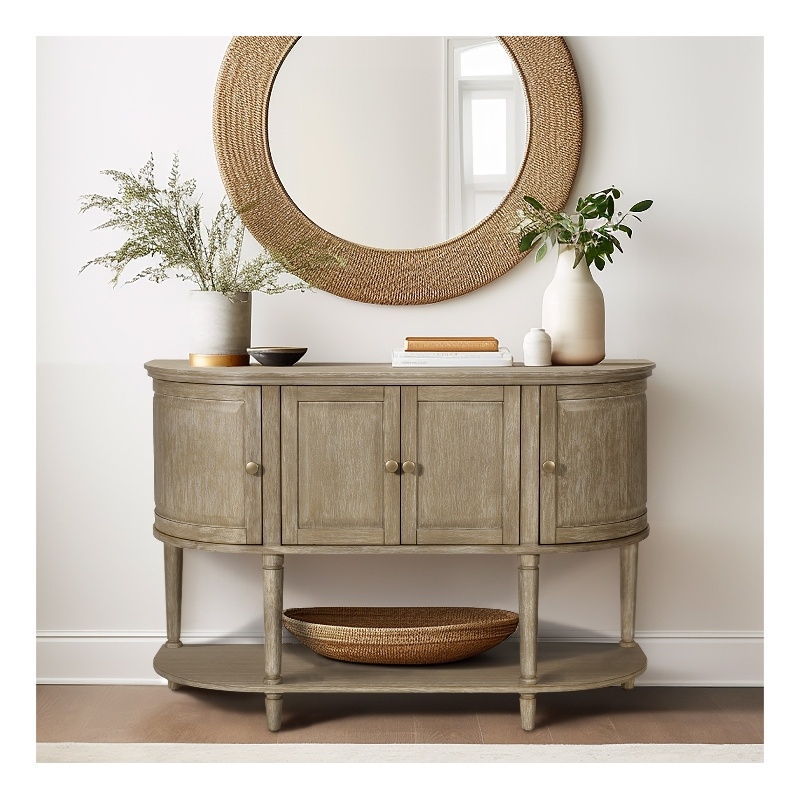 Olliix Martha Stewart Ayanna Cabinet MDF/Wood in Reclaimed Wheat