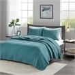 Olliix Madison Park Keaton Full/Queen Coverlet Mini Set Microfiber in Teal