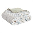 Olliix Madison Park Fraser Full/Queen Coverlet Mini Set Microfiber in Taupe/Blue
