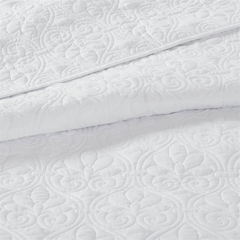 Olliix Madison Park Quebec King/Cal King Coverlet Mini Set Cotton in White