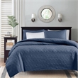 Olliix Madison Park Quebec King/Cal King Coverlet Mini Set Cotton in Navy