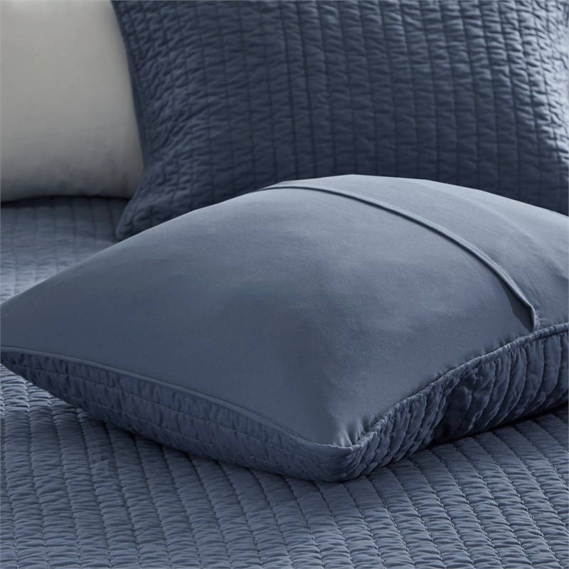 Olliix Madison Park Keaton Full/Queen Coverlet Mini Set Cotton in Navy