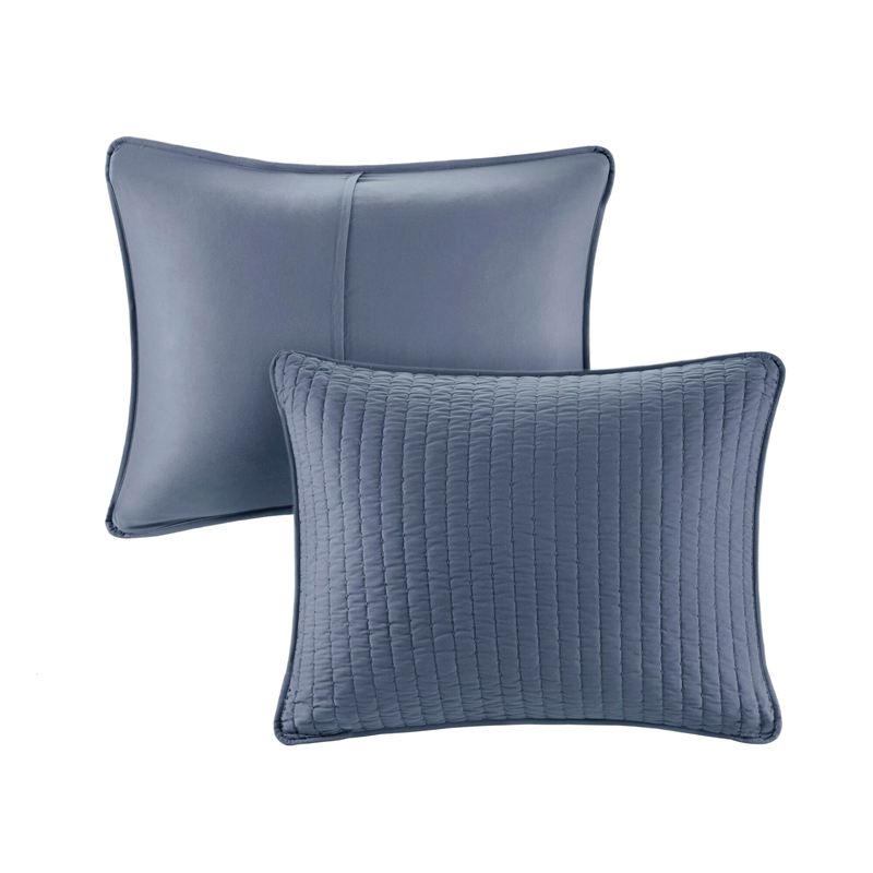 Olliix Madison Park Keaton King/Cal King Coverlet Mini Set Cotton in Navy