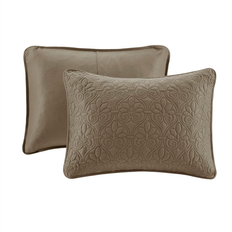 Olliix Madison Park Quebec Twin/Twin XL Coverlet Mini Set Cotton in Khaki