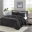 Olliix Madison Park Keaton Full/Queen Coverlet Mini Set Microfiber in Black