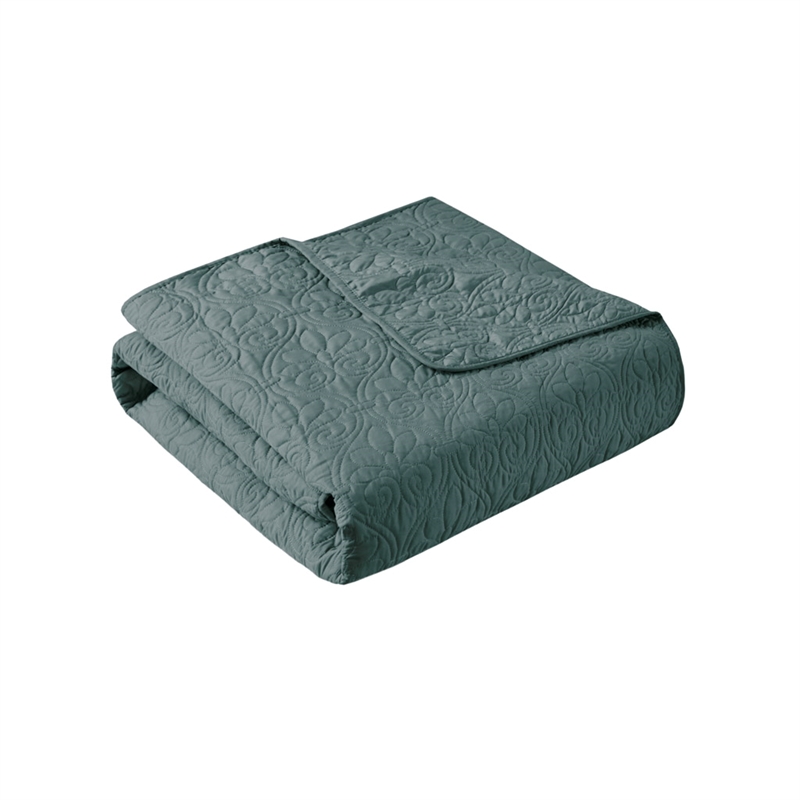 Olliix Madison Park Quebec Full/Queen Coverlet Mini Set Cotton in Balsam Green