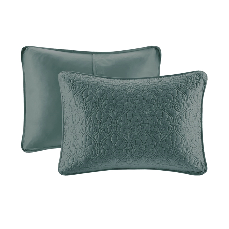 Olliix Madison Park Quebec King/Cal King Coverlet Mini Set in Balsam Green