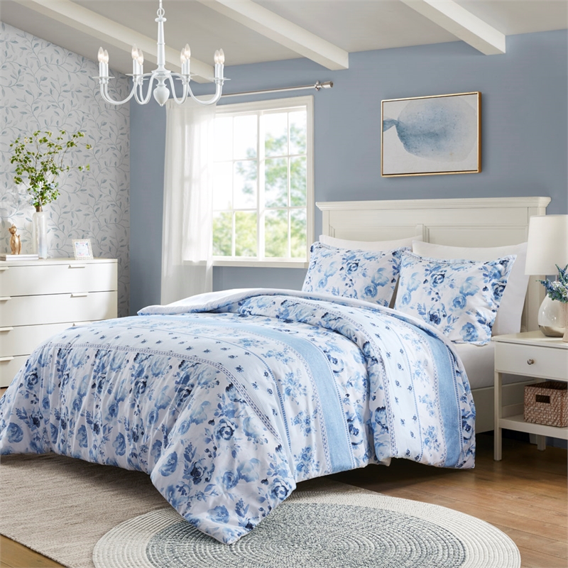 Olliix Intelligent Design Christa Twin/Twin XL Duvet Mini Set Polyester in Blue