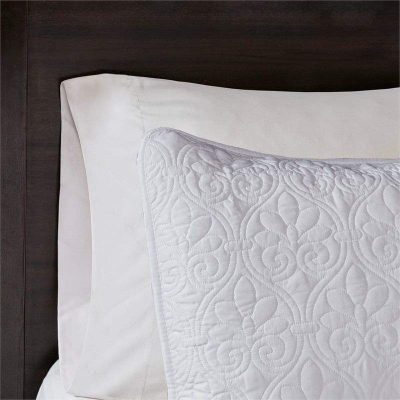 Olliix Madison Park Quebec Full/Queen Coverlet Mini Set Cotton in White