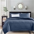Olliix Madison Park Quebec Full/Queen Coverlet Mini Set Cotton in Navy