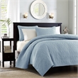 Olliix Madison Park Quebec Twin/Twin XL Coverlet Mini Set Cotton in Blue