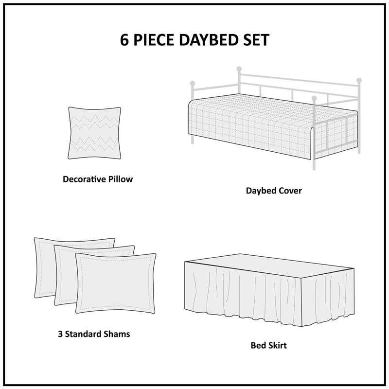Olliix Madison Park Tuscany Daybed Daybed Cover Set Microfiber in Blue