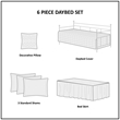 Olliix Madison Park Tuscany Daybed Daybed Cover Set Microfiber in Blue