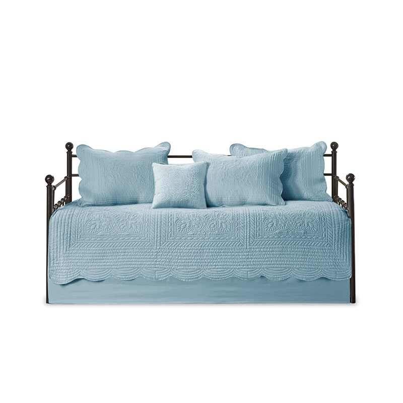 Olliix Madison Park Tuscany Daybed Daybed Cover Set Microfiber in Blue