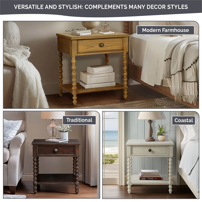 Olliix Madison Park Signature Beckett MDF/Wood Nightstandin Natural