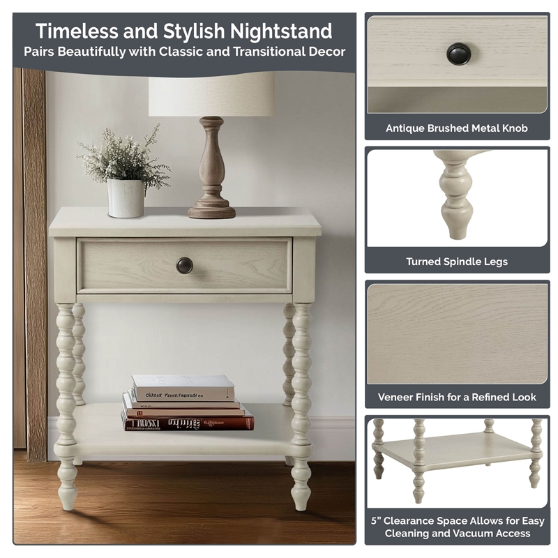 Olliix Madison Park Signature Beckett MDF/Wood Nightstandin Natural