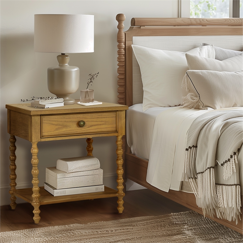 Olliix Madison Park Signature Beckett MDF/Wood Nightstandin Natural