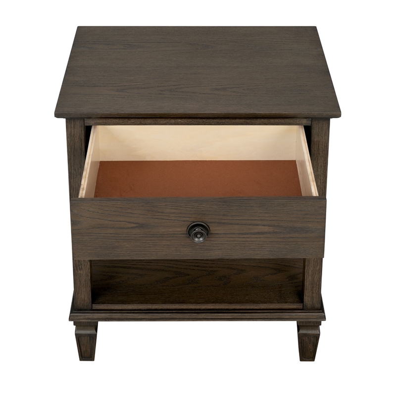 Olliix Madison Park Signature Victoria MDF/Wood Nightstandin Antique Brown
