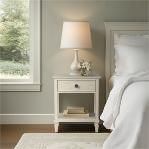 Olliix Madison Park Signature Victoria MDF/Wood Nightstandin Antique Cream