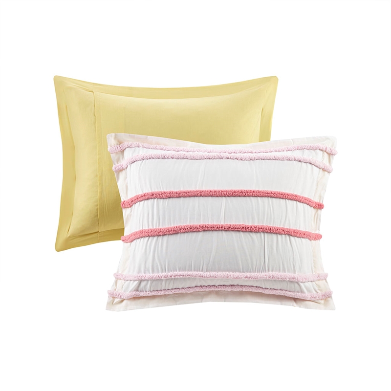 Olliix Intelligent Design Kids Haisley Full/Queen Duvet Cover Set Cotton in Pink