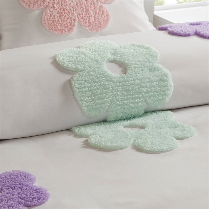 Olliix Intelligent Design Kids Gracie Full/Queen Duvet Mini Set in White/Purple
