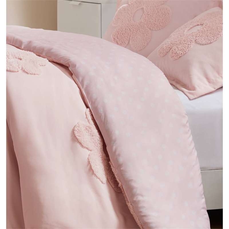 Olliix Intelligent Design Kids Gracie Full/Queen Duvet Cover Set in Pink