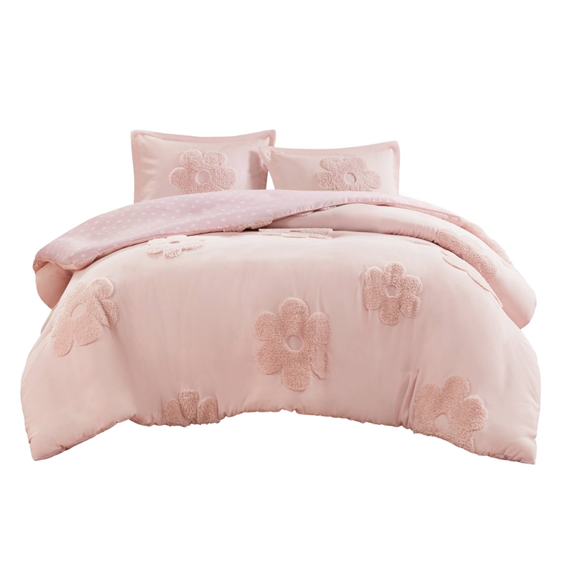 Olliix Intelligent Design Kids Gracie Full/Queen Duvet Cover Set in Pink
