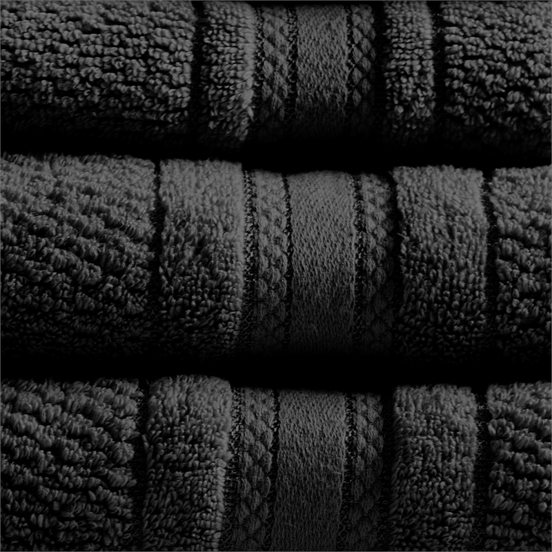 Olliix Madison Park Essentials Adrien 6-Piece Bath Towel Cotton in Black