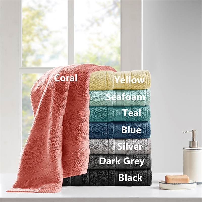 Olliix Madison Park Essentials Adrien 6-Piece Bath Towel Cotton in Black