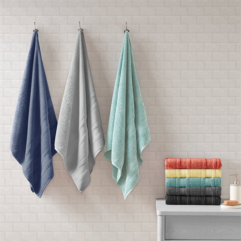 Olliix Madison Park Essentials Adrien 6-Piece Bath Towel Cotton in Black