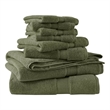 Olliix Madison Park Signature 800GSM 8-Piece Bath Towel Cotton in Olive Green