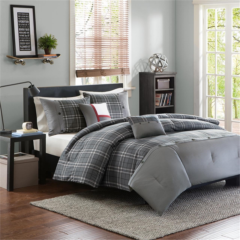 Olliix Intelligent Design Daryl Twin/Twin XL Comforter Set Polyester in Grey