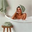 Olliix Madison Park Signature 800GSM 8-Piece Bath Towel Cotton in Sage Green