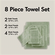 Olliix Madison Park Signature 800GSM 8-Piece Bath Towel Cotton in Sage Green