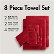 Olliix Madison Park Signature 800GSM 8-Piece Bath Towel Cotton in Bright Red