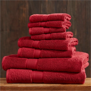 Olliix Madison Park Signature 800GSM 8-Piece Bath Towel Cotton in Bright Red