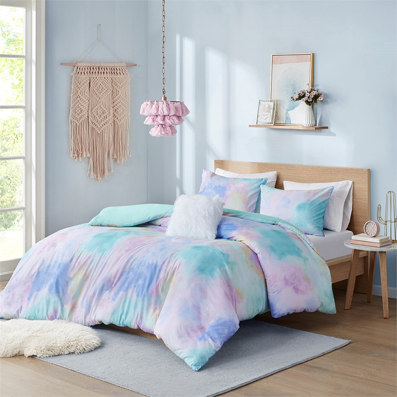 Olliix Intelligent Design Cassiopeia Full/Queen Duvet Cover Set in Aqua