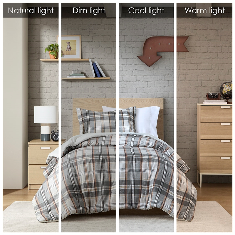 Olliix Intelligent Design Blake Twin/Twin XL Duvet Mini Set in Tan/Gray