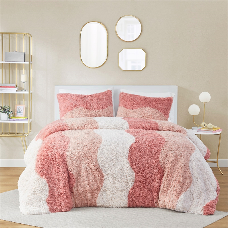 Olliix Intelligent Design Cassie Full/Queen Duvet Mini Set in Blush Multi